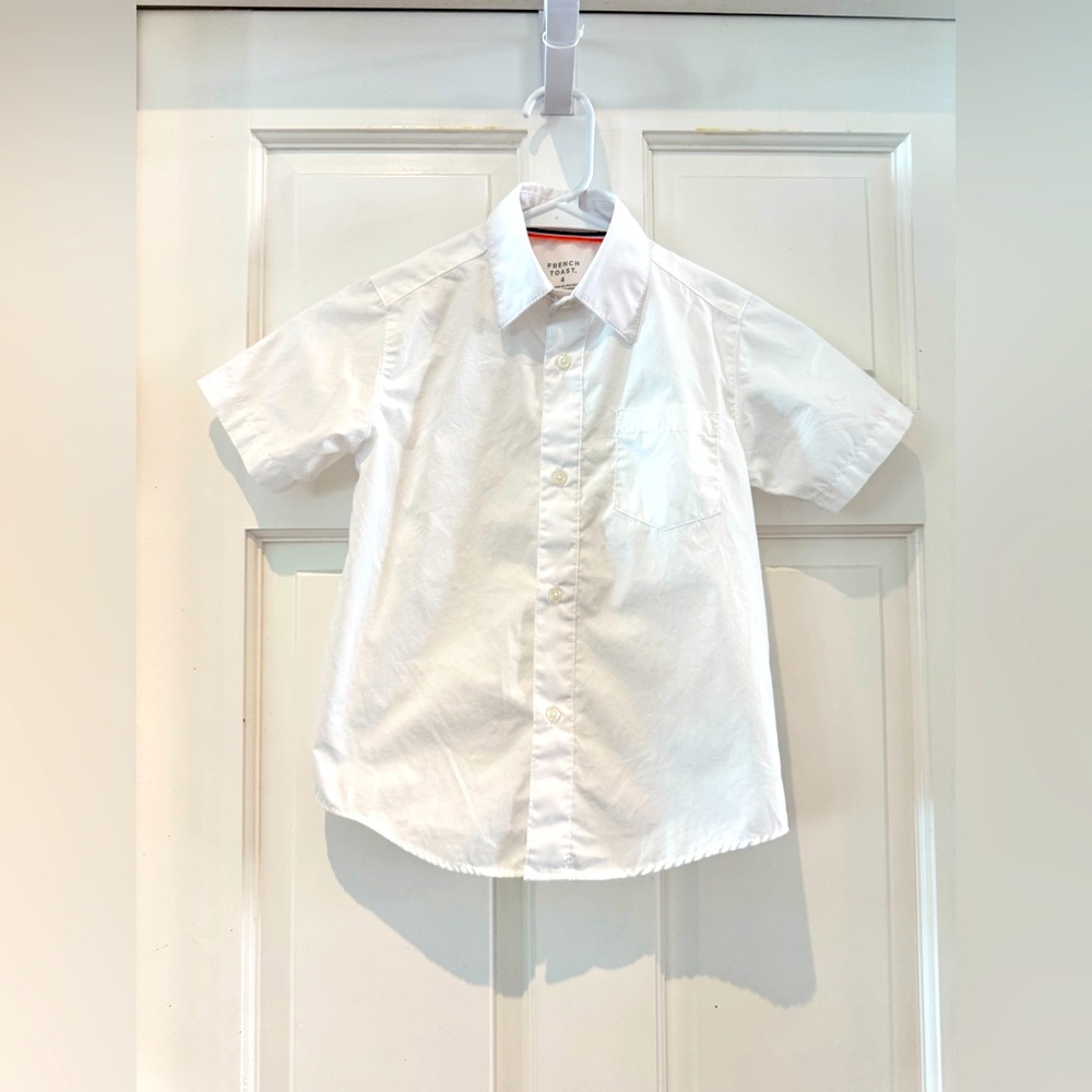 French Toast Bundle of 3 Boys' Short Sleeve Classic Poplin Dress Shirt - White - Picture 12 of 16